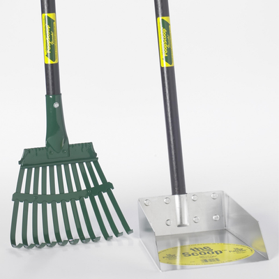 Small Dog Scoop and Rake Set with 3' Wood Handle