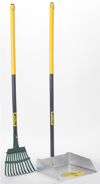 Large Dog Scoop and Rake Set with 3' Wood Handle