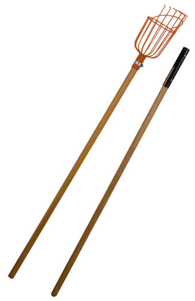 Fruit Picker with 8-Foot 2-Piece Wood Handle